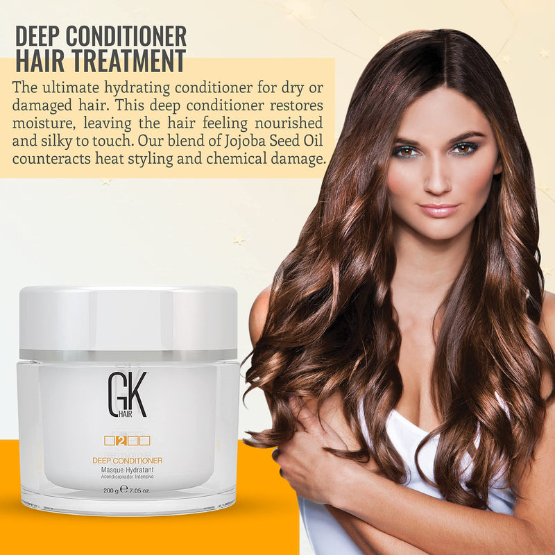 [Australia] - GK HAIR Global Keratin Deep Conditioner Masque (7.05 Fl Oz/200g) Intense Hydrating Repair Treatment for Dry Damaged and Color Treated Hair, Anti Frizz, Hair Restoration Formula with JOJOBA Seed Oils 200 g (Pack of 1) 