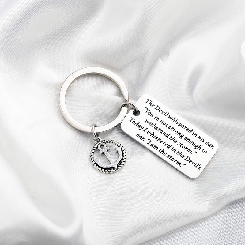 [Australia] - FUSTMW Inspirational Gifts I Am The Storm Keychain Motivating Jewelry Encouragement Gift silver 