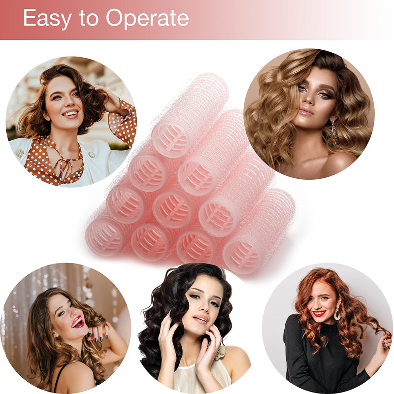 [Australia] - KHEERANA 10 Pieces Self Grip Hair Rollers 20MM Medium Hair Curlers For Short And Long Hair Salon Hairdressing Curler For Curling And Styling Hair Self Holding DIY Roller For Hair Grip 