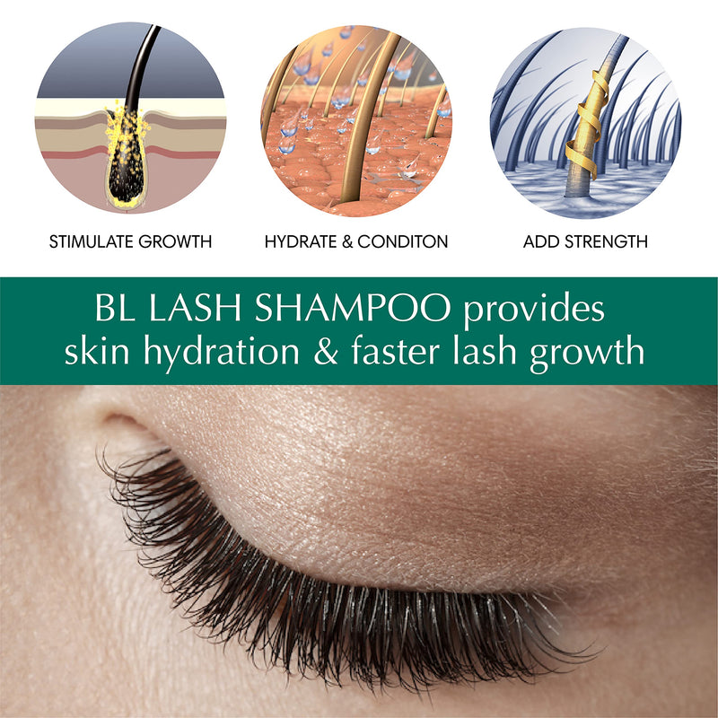 [Australia] - 100ml BL Lash Shampoo for Eyelash Extensions – Gentle Lash Foam with Neutral pH Removes Dirt and Nourishes Eyelashes to Promote Growth and Stronger Longer Retention – Include Lash Cleansing Brush (100ml) 3.38 Fl Oz (Pack of 1) 