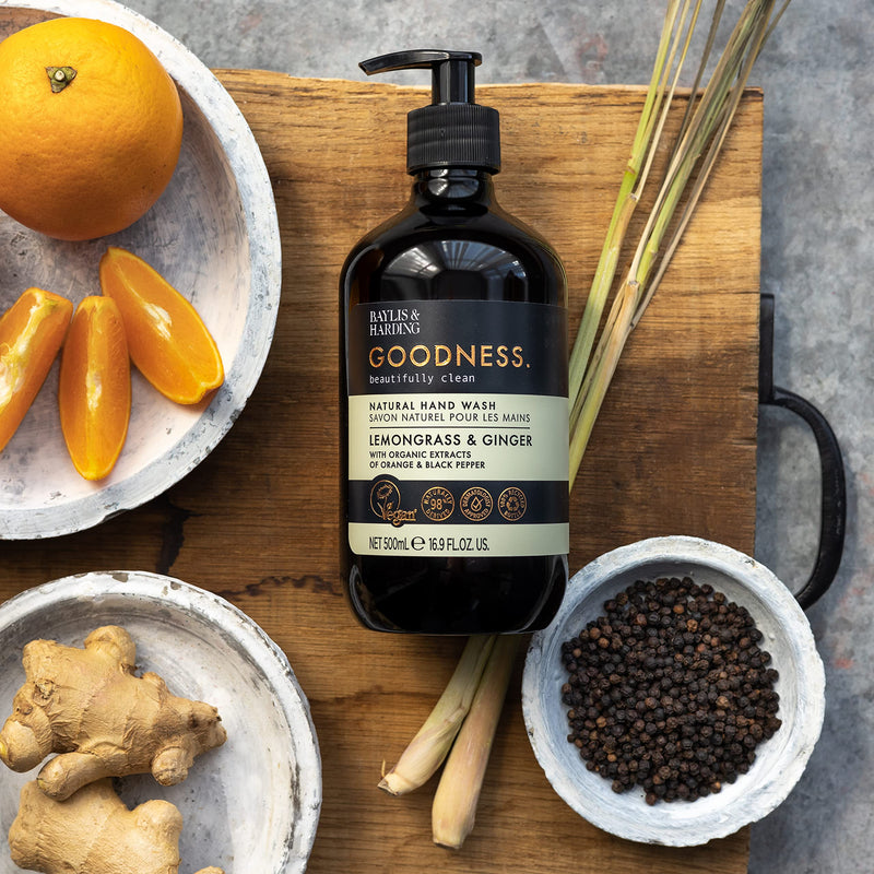 [Australia] - Baylis & Harding Goodness Lemongrass and Ginger 3 x 500 ml Hand Wash and 3 x 500 ml Bath Soak Bundle Lemongrass & Ginger Hand & Bath Bundle 