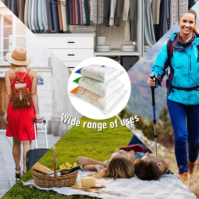 [Australia] - STORAGE MASTER Space Saver Bags for Travel and Home Reusable Vacuum Storage Bags Save 80% More Storage Space Work with Vacuum Cleaner (9 Combo) 9 Pack C 