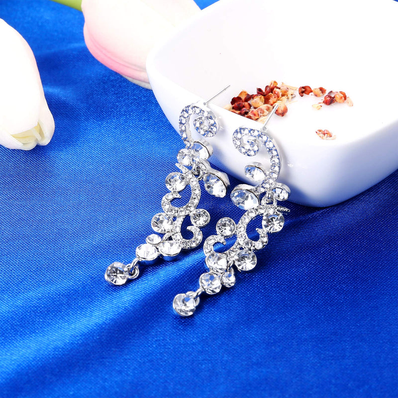 [Australia] - Jstyle Rhinestone Wedding Bridal Jewelry Set for Women Crystal Bracelet Necklace and Drop Earring Set for Wedding Gift 