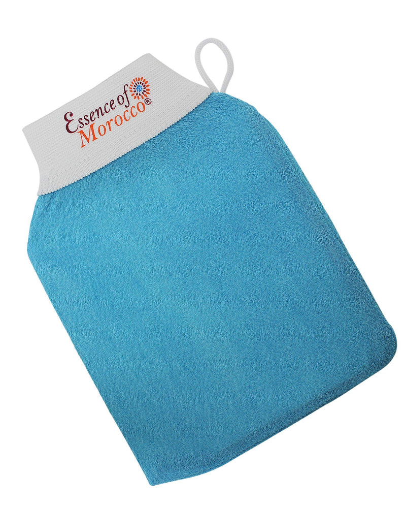 [Australia] - Moroccan Exfoliating Kessa Glove Blue Hammam Exfoliation Scrubbing Mitt Spa Scrub Made in Morocco Premium Quality (Triple Pack) Pack of 3 
