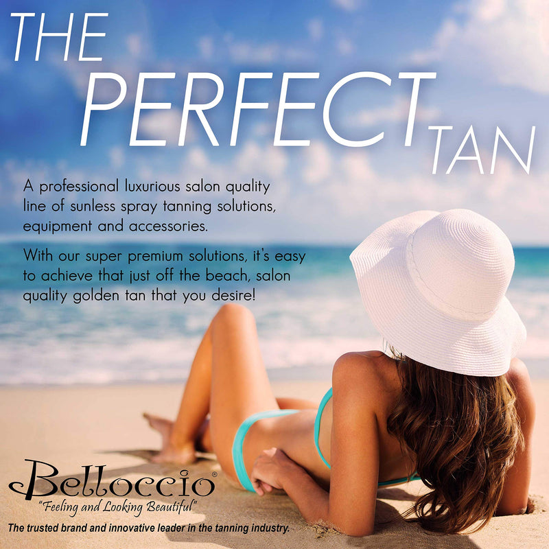 [Australia] - Belloccio Simple Tan Pint Bottle of Professional Salon Sunless Tanning Solution with 8% DHA and Dark Bronzer Color Guide 