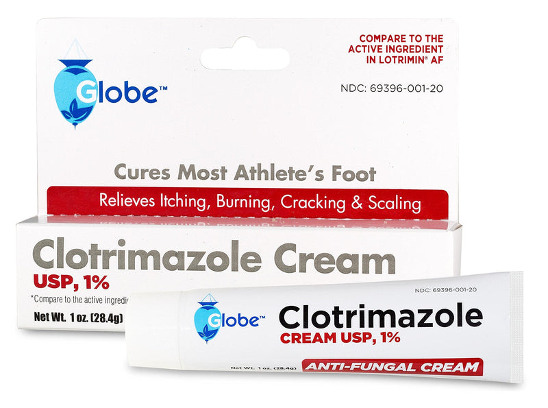 [Australia] - Globe Clotrimazole Antifungal Cream 1% (1 oz) | Relieves The itching, Burning, Cracking and Scaling associated with fungal infections | (10- Pack) 