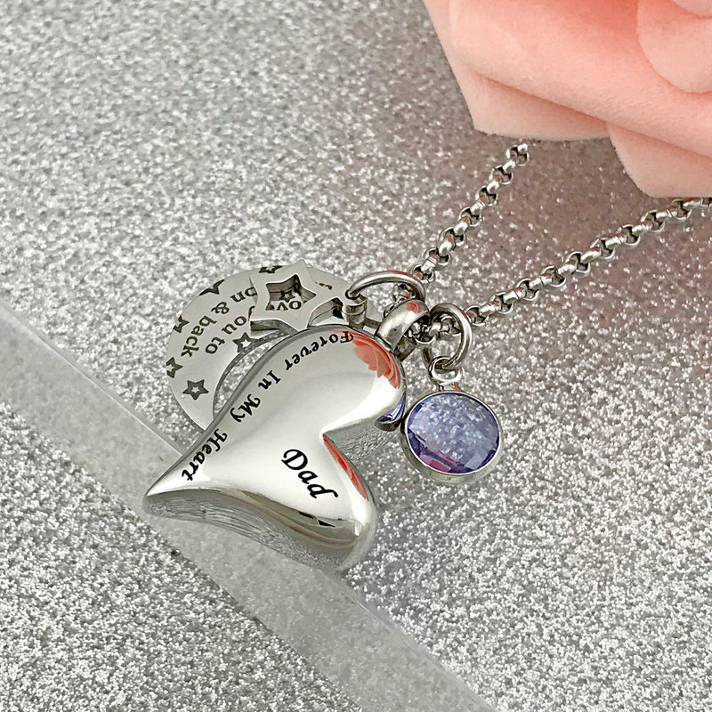 [Australia] - YOUFENG Urn Necklaces for Ashes I Love You to The Moon and Back for Dad Cremation Urn Locket Birthstone Jewelry February urn necklace 