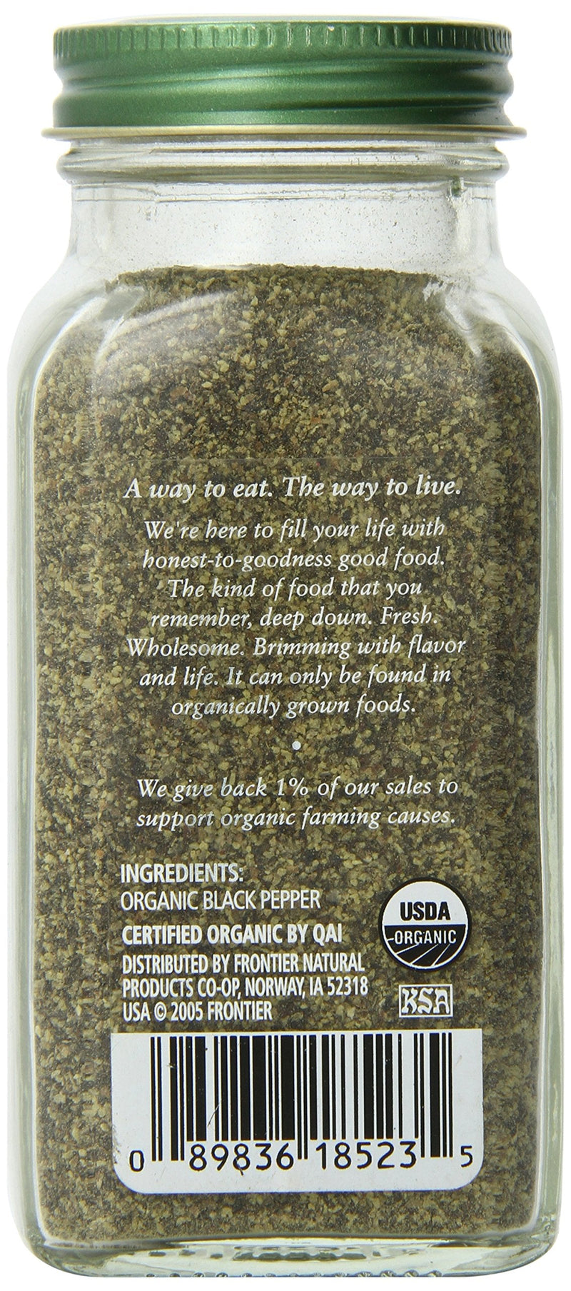 [Australia] - Simply Organic Pepper, Black Medium Grind Certified Organic, 2.31 oz Container 2.31 Ounce (Pack of 1) 