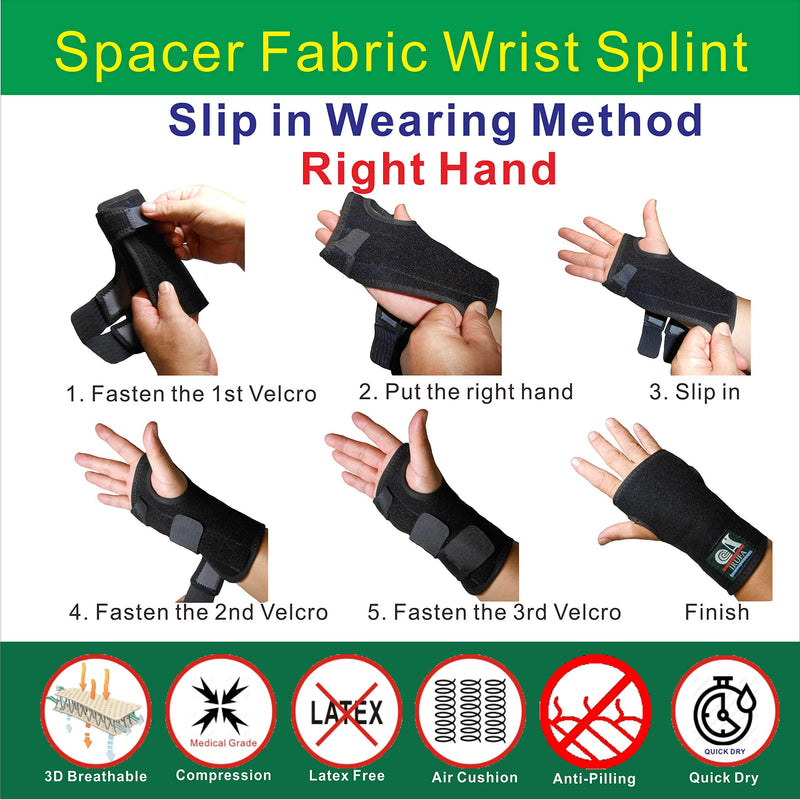 [Australia] - IRUFA,WS-OS-53,New 3D Breathable Patented Fabric RSI Wrist Splint Brace Support, Night Support for Carpal Tunnel Syndrome, Sports, Sprains, Arthritis and Tendinitis (Right Hand) Right Hand 