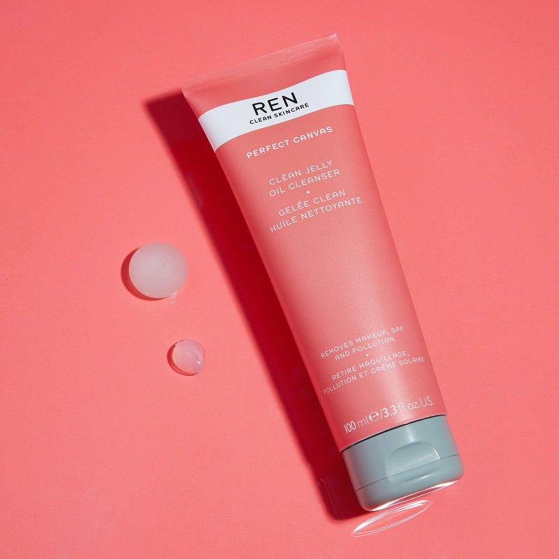 [Australia] - REN Clean Skincare - Perfect Canvas Clean Jelly Oil Cleanser - Tri-Phase Facial Cleanser Transforms from Cleansing Jelly to Facial Oil to Cleansing Milk - Natural Vegan Face Cleanser, 100 ml 