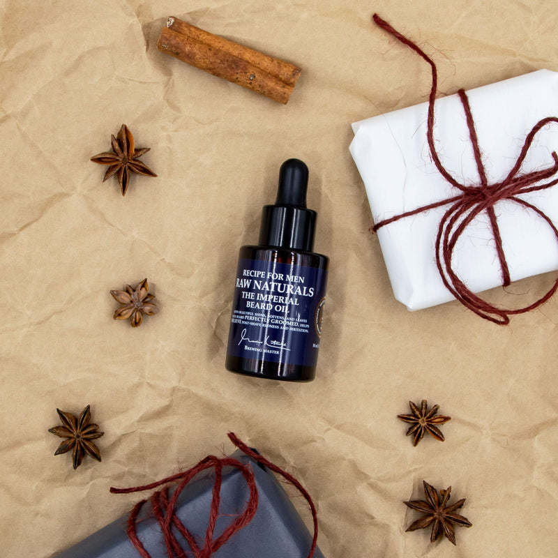 [Australia] - Raw Naturals IMPERIAL BEARD OIL for Men | Natural Beard Growth Oil with soothing Almond & Oat | Conditions, softens and shines | Natural product from Swedish Skincare Microbrewery | 50ml 