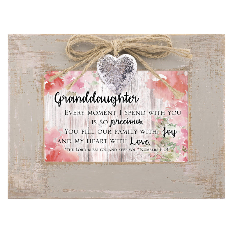 [Australia] - Cottage Garden Granddaughter Heart Love Natural Taupe Wood Locket Music Box Plays How Great Thou Art 