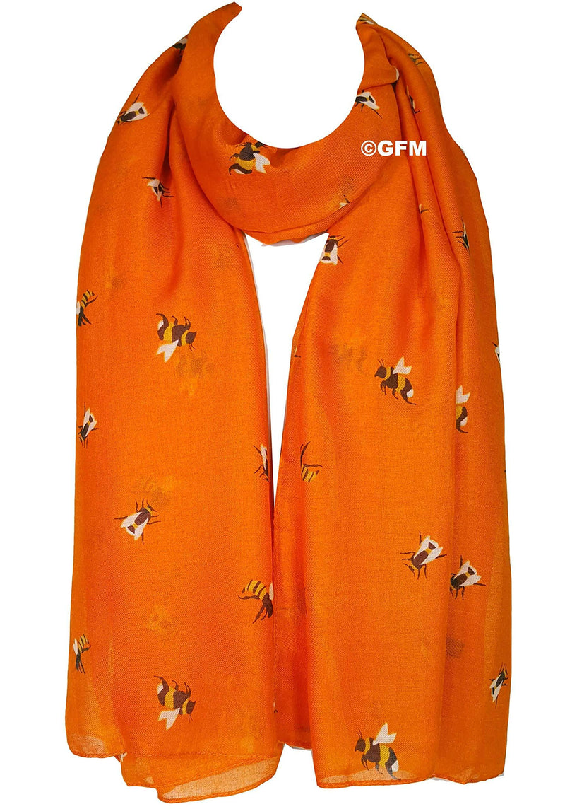 [Australia] - GFM® Bees Print Scarf Be-18-nrg-orange 