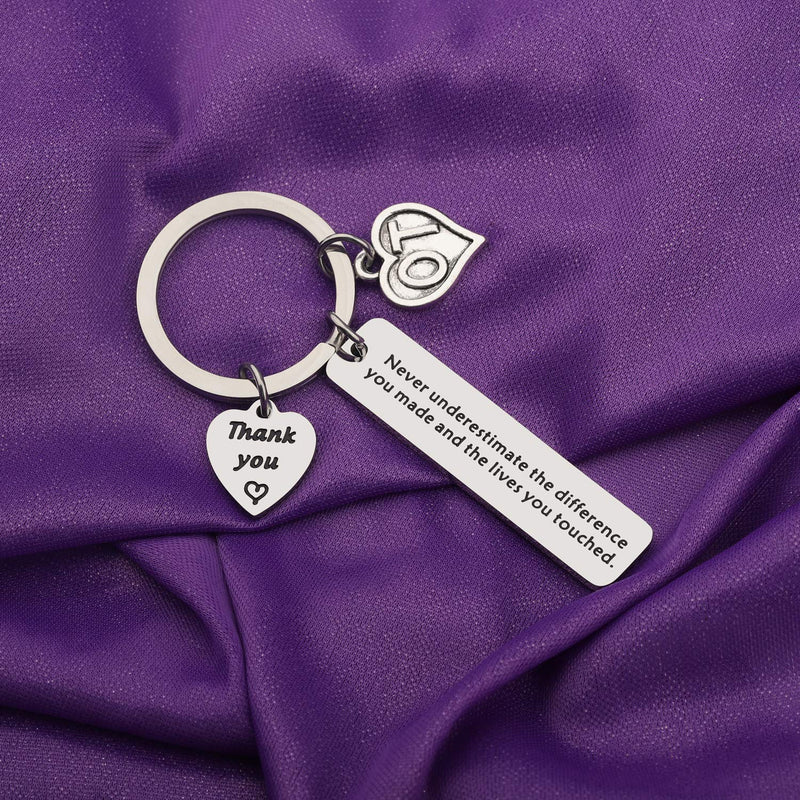 [Australia] - AKTAP Occupational Therapist Gift Occupational Therapy Keychain Never Underestimate The Difference You Made and The Lives You Touched OT Assistant Appreciation Gift OT Charm Keychain 