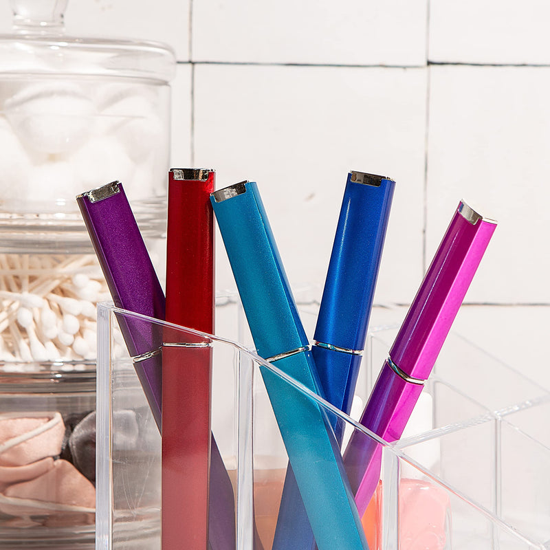 [Australia] - Glass Files for Nails, Manicure Glass Fingernail Files with Cases, Gentle Precision Filing, Leaves Nails Smooth - 5-Piece Bona Fide Beauty Premium Czech Glass Files Aqua Green 