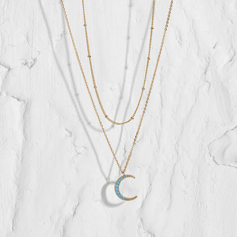 [Australia] - Mevecco Layered Heart Necklace Pendant Handmade 18k Gold Plated Dainty Gold Choker Arrow Bar Layering Long Necklace for Women… layered turquoise crescent 