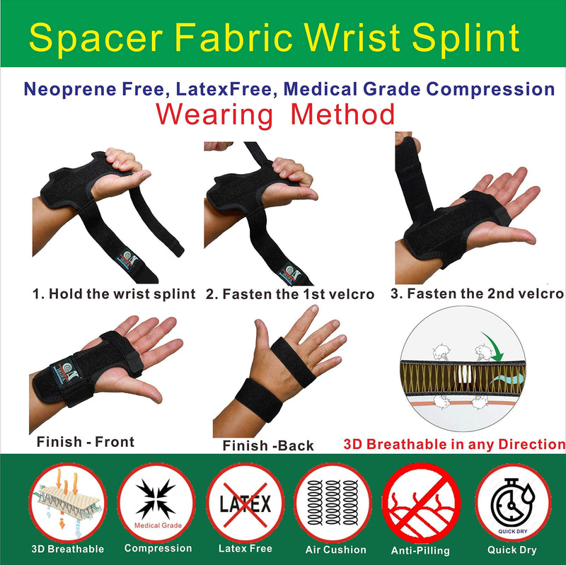 [Australia] - IRUFA, WS-OS-20, New 3D Breathable Patented Fabric RSI Night Wrist Splint, Night Wrist Sleep Support for Carpal Tunnel, Tendonitis, Wrist Pain, Sprains, Adjustable 