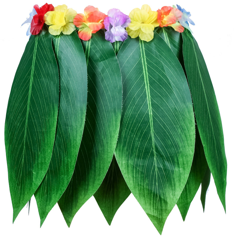 [Australia] - KEFAN Leaf Hula Skirt and Hawaiian Leis Set Grass Skirt with Artificial Hibiscus Flowers for Hula Costume and Beach Party A 