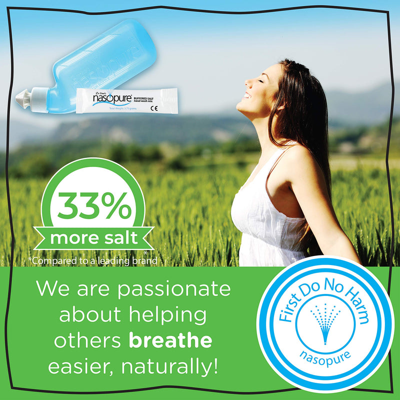 [Australia] - DR HANA'S NASOPURE The Nicer Neti Potâ€  | Personal Refill Kit | 20 Buffered Salt Packets | Allergy and Congestion Relief Nasal Wash 