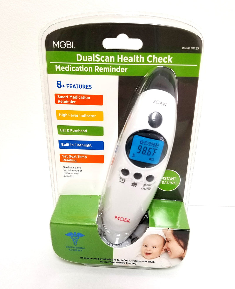 [Australia] - MOBI DualScan HEALTH CHECK Ear & Forehead Thermometer with Medication Reminder 