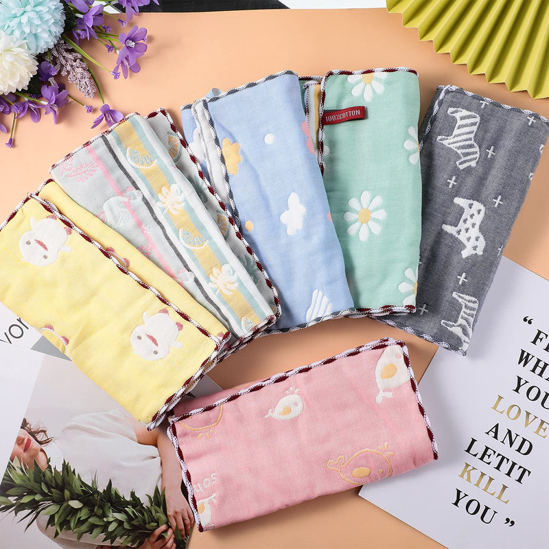 [Australia] - Newwiee 6 Pieces Muslin Baby Burp Cloths Baby Spit Up Cloths Thicken Muslin Burping Rags 6-Layer Absorbent Washcloths Soft Burp Towels for Baby Infant Newborn Teething Drooling, 20 x 10 Inch 