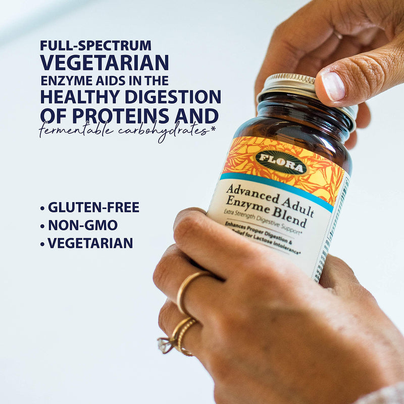 [Australia] - Flora - Advanced Adult Enzyme Blend with Lactase, Enhances Digestion & Provides Relief for Lactose Intolerance, Gluten-Free, Non GMO, 60 Vegetarian Capsules 60 Count (Pack of 1) Standard Packaging 