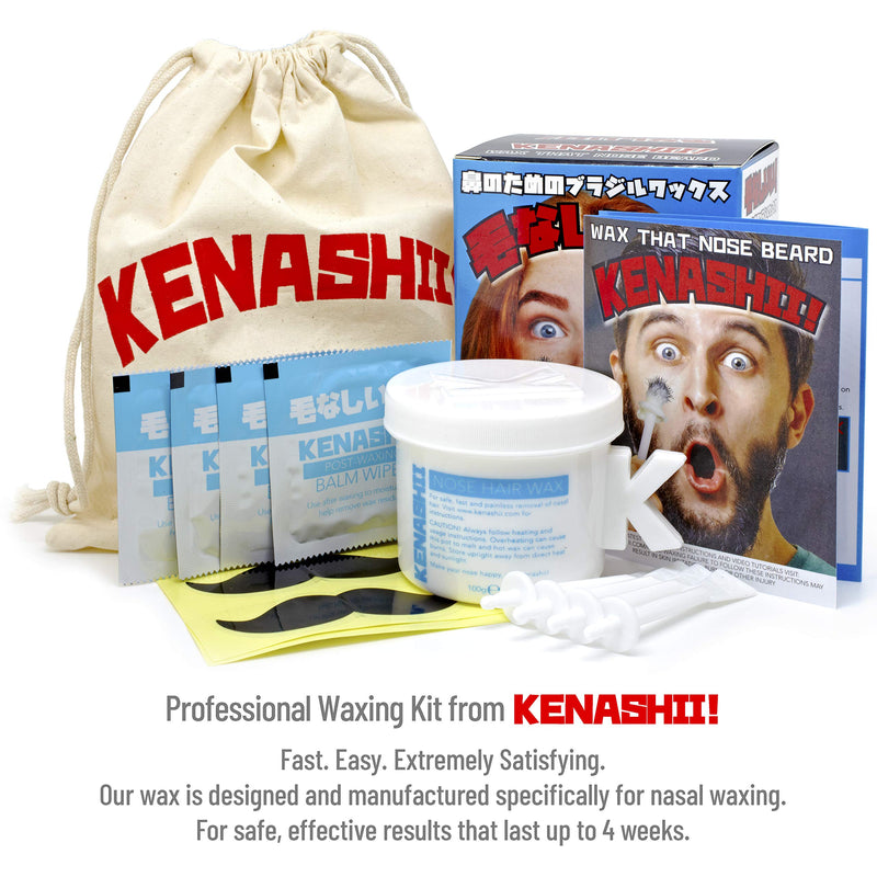 [Australia] - Nose Wax Kit, 100 g Wax, 24 Applicators. The Original & Best Nose Hair Removal Kit from Kenashii. Nose Waxing For Men & Women. 12 Applications, 12 Post Waxing Balm Wipes, 12 Mustache Guards. 