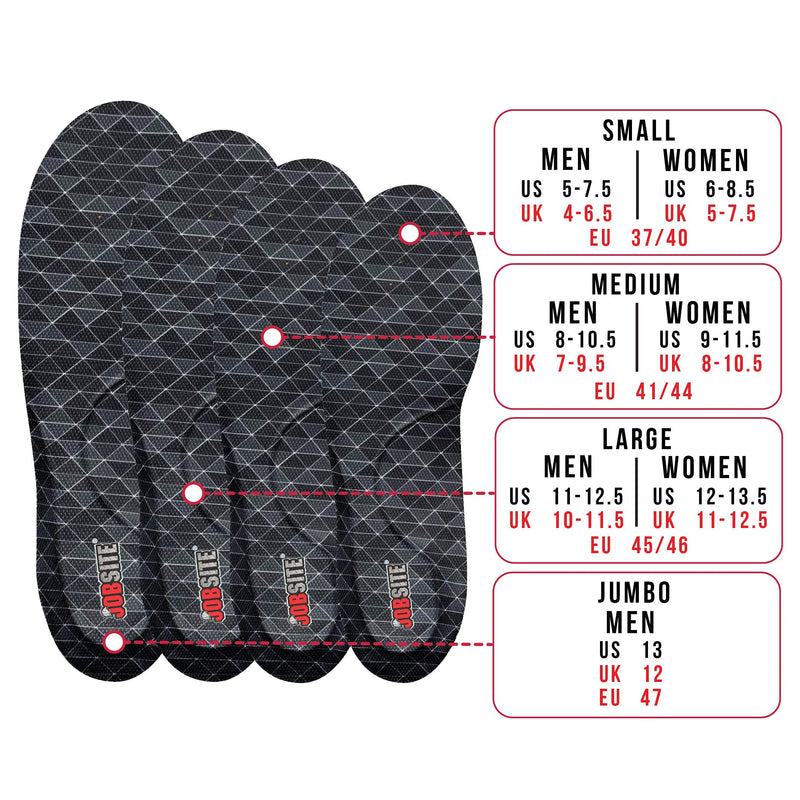 [Australia] - JobSite Power Tuff Anti-Fatigue Support Work Orthotic Insoles - Medium US Men 8-10.5, Women 9-11 