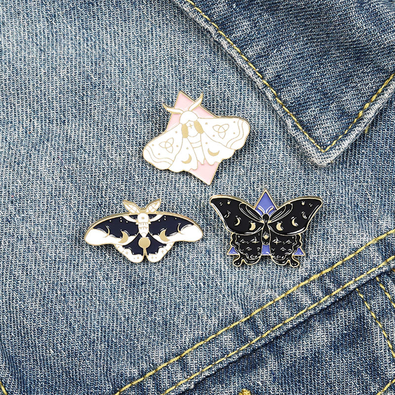 [Australia] - Butterfly Enamel Pins Set Cool Horror Enamel Lapel Pins Brooches for Backpacks Steampunk Badge Jewelry for Women 2# butterfly pins 