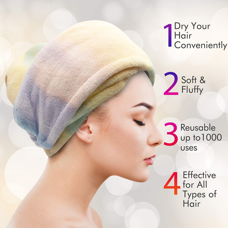 [Australia] - Microfiber Hair Towel Wrap for Women, Ultra Absorbent Hair Fibers for Quick Drying, Anti Frizz Hair Turbans for Wet Hair 