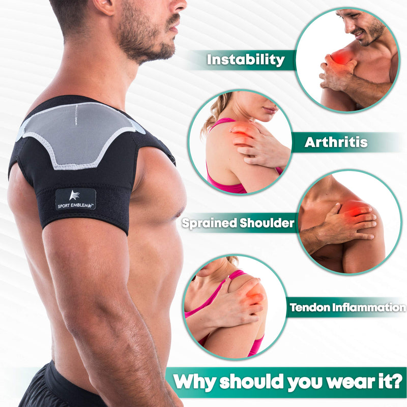 [Australia] - Shoulder Brace for Women or Men, Shoulder Support for Torn Rotator Cuff, Compression Sleeve for Pain Relief, Stability Brace and Shoulder Immobilizer for Dislocation, Subluxation (Small-Medium) 