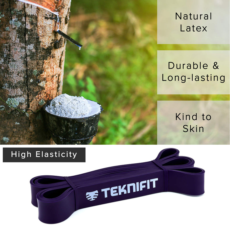 [Australia] - Teknifit Set of 3 Pull Up Resistance Bands - Full Body Workout and Home Fitness Solution - Red, Black & Purple Power Bands 