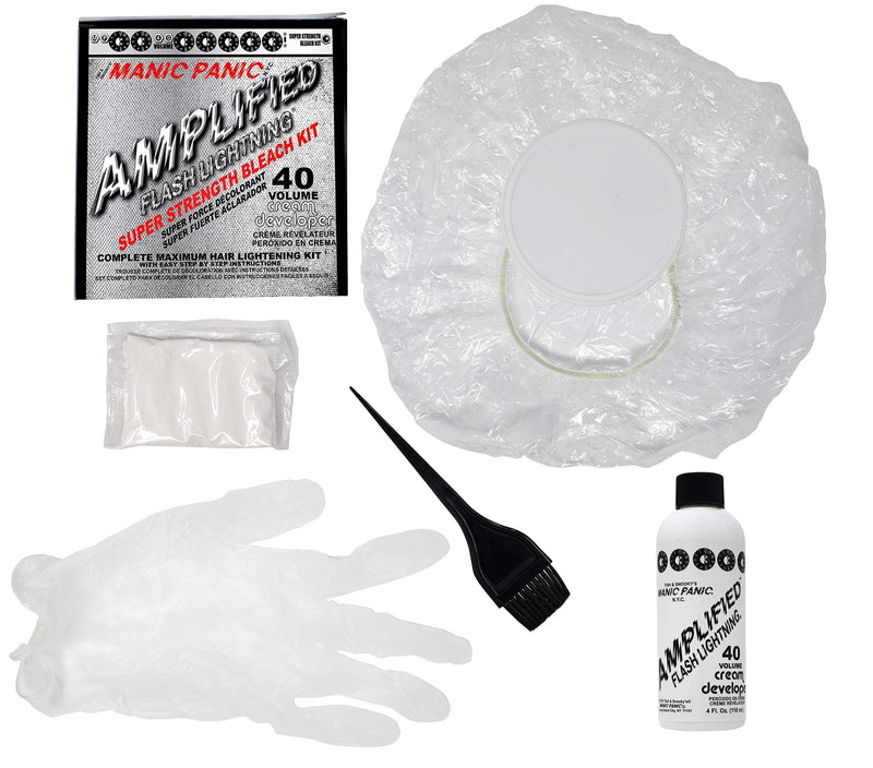[Australia] - Manic Panic - Flash Lightning Bleach Kit 40 Volume Box Kit Vegan Cruelty Free Hair Bleach, 38ml of powder, 118ml of developer 