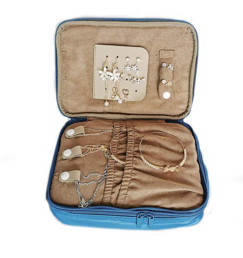 [Australia] - Beuniclo Two-Layer Zipper Nylon Soft Cosmetic Bag Jewelry Case Lightweight Travel Brush Kits Makeup Toiletries Organizer 
