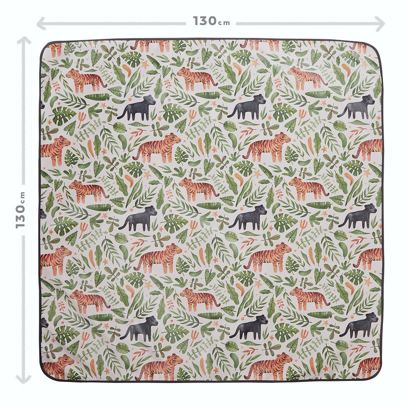 [Australia] - Little Malio Splash Mat for Under Highchair - Large 51” Non Slip Waterproof Washable Splat Mat - for Baby/Toddler High Chair Weaning, Messy Arts Crafts & Play Sessions - Easy Clean (Jungle) 