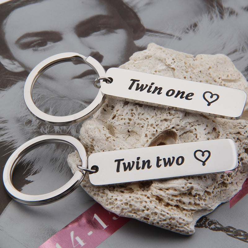 [Australia] - Twin Keychain Twin One Twin Two Keychain Set Twins Gifts twins keychain 