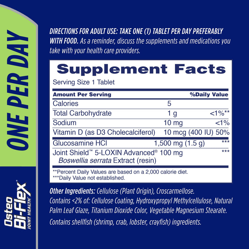 [Australia] - Osteo Bi-Flex One Per Day, Glucosamine Joint Health Supplement with Vitamin D, Coated Tablets, 60 Count 60 Count (Pack of 1) 