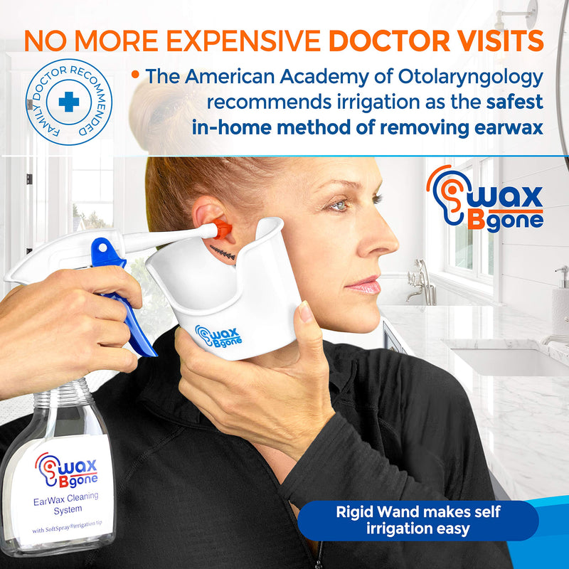 [Australia] - WaxBgone Ear Wax Removal Kit with Earwax Drops and SoftSpray Ear Irrigation Tips for Safe and Effective Earwax Removal - Complete Ear Cleaning Kit for Adults and Kids 7 Piece Set 