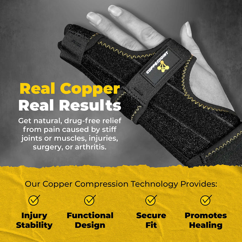 [Australia] - Pinky Finger Splint - Trigger Finger Brace for Middle Metacarpals and Knuckles - Boxer Splint & Ulnar Gutter Splint for Left or Right Hand – One Size Fits All - Copper Infused Nylon By CopperJoint 