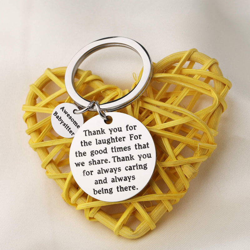 [Australia] - FUSTMW Babysitter Gift Thank You for Always Caring and Always Being There Keychain Appreciation Gift Nanny Thank You Gift silver 