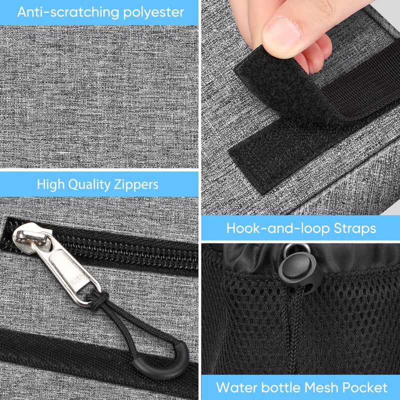 [Australia] - FINPAC Large Walker Tote Bag with Cup Holder, Folding Walker Attachment Hands-Free Storage Basket Mobility Aid Accessory Pouch for Elderly, Senior, Grey 