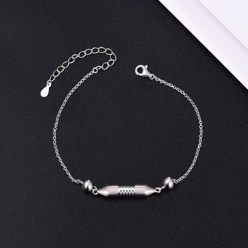 [Australia] - YWN Sterling Silver Cremation Cylinder Urn Bangles Memorial Ashes Keepsake Jewelry bracelet urns for human ashes for women men 