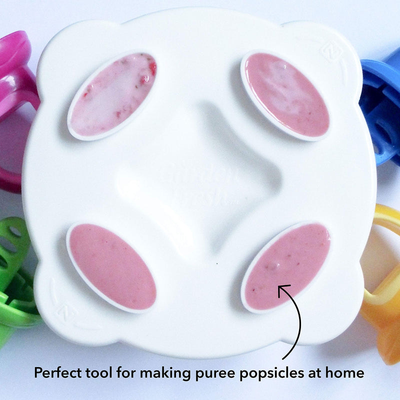 [Australia] - Nuby Fruitsicles – Frozen Puree Moulds with Easy Grip Handles | Soothing Teether | Suitable from 6 Months Plus 4 Count (Pack of 1) single 