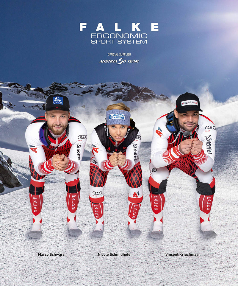 [Australia] - FALKE Women's SK4 Skiing Socks Merino Wool Black More Colours Thin Thermal Padded Long Ski Sock Cushioned Sole Breathable Quick Dry Direct Shoe Contact Ideal For Advanced Skier 1 Pair UK 5.5-6.5 (EU 39-40 Ι US 8-9) Black (Black-Mix 3010) 