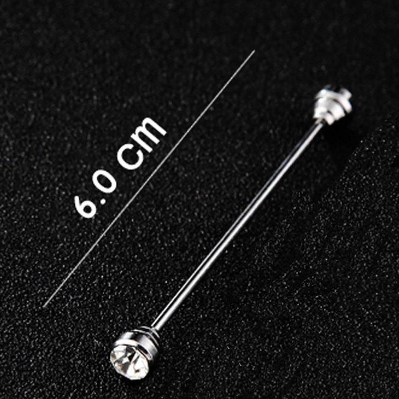 [Australia] - Geek-M Tie Collar Bar Pin Set for Men Rhinestone Fashion Collar Clips 6 Pcs 