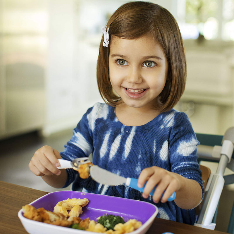 [Australia] - Munchkin Splash Toddler Cutlery Set (Fork, Knife & Spoon), Blue 3 Count (Pack of 1) 