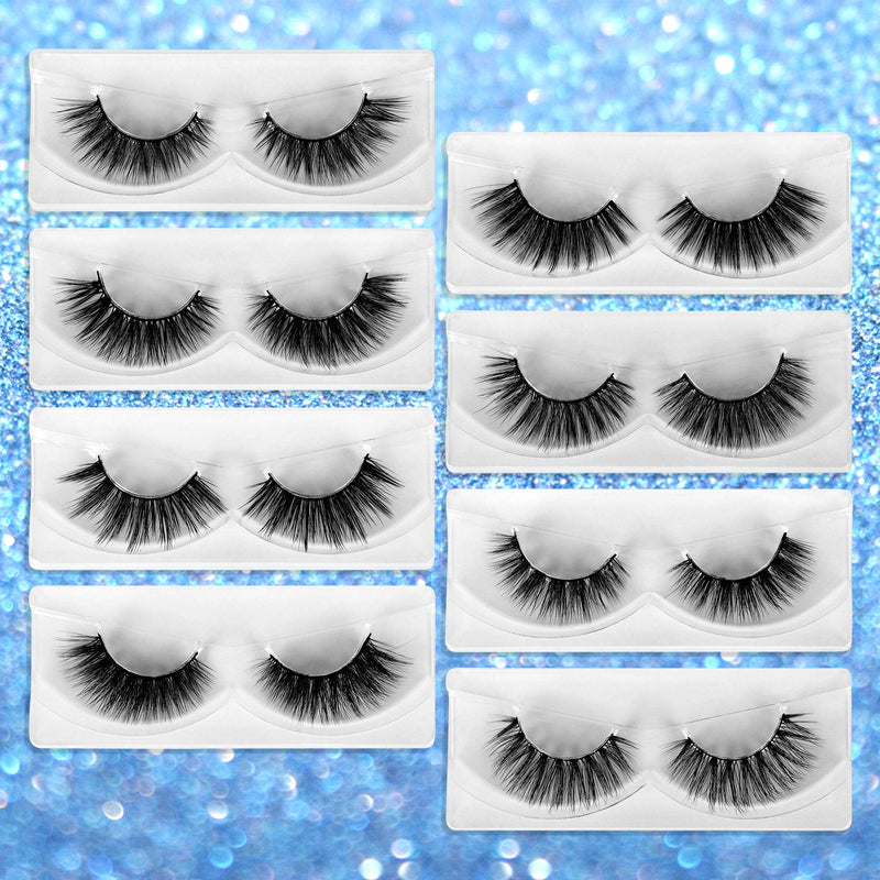 [Australia] - Newcally Lashes False Eyelashes 24 Pack Faux Mink Lashes 8 Styles Wispy Natural Fake Eye Lashes 3D Fluffy Dramatic Long Crossed Handmade Strip Lashes Wholesale Bulk 24 Pairs 