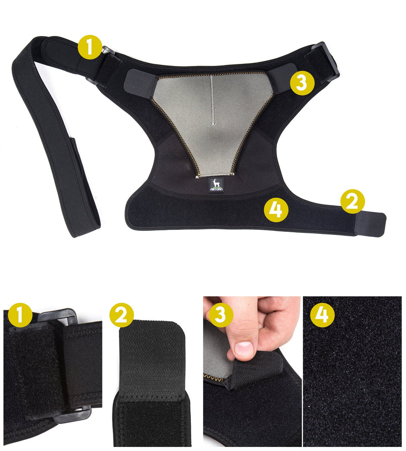 [Australia] - Astorn Shoulder Brace for Men & Women. Shoulder Compression Sleeve for Torn Rotator Cuff, AC Joint Shoulder Pain Relief with Ice Pack Pocket. Shoulder Wrap for Pain, Injuries & Shoulder Support 