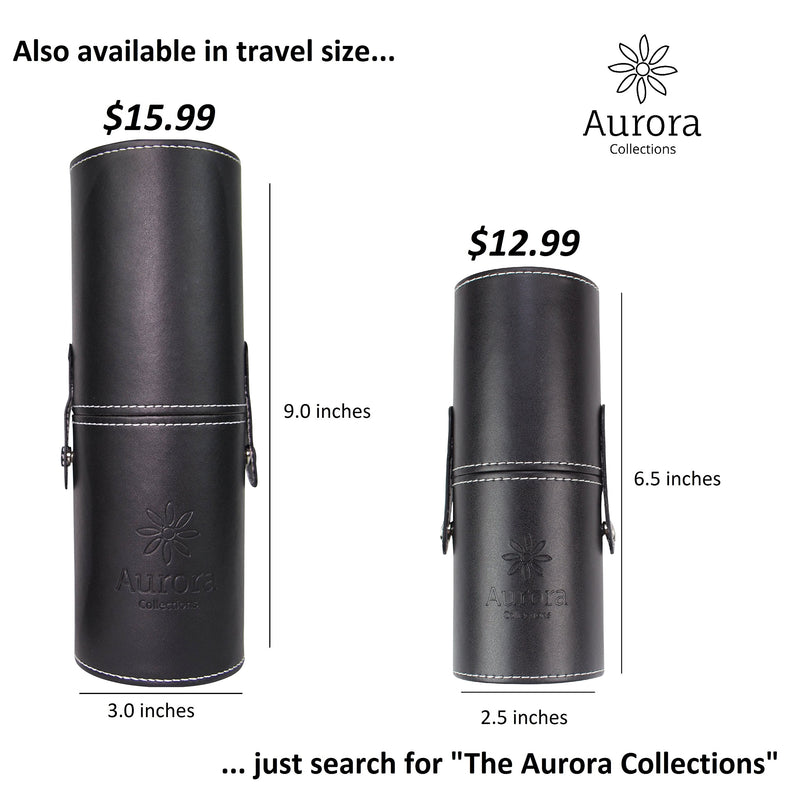 [Australia] - Makeup Brush Holder (JUMBO) by The Aurora Collections, 100% Sat Guar, Large Design Serves Multiple Needs - Travel Jewelry Case, Pencil Case/Holder, Toiletry Bag - Protective Hard Leather Cup! 