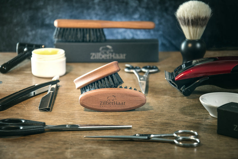 [Australia] - ZilberHaar Pocket Beard Brush - Small Soft Boar Bristle Beard Brush for Men - Travel Size Mens Beard Brush - Straightens & Promotes Beard Growth, Works with Beard Oil & Styling Balm to Soften Beard 
